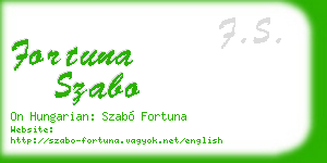 fortuna szabo business card