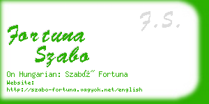 fortuna szabo business card